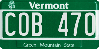 VT license plate COB470