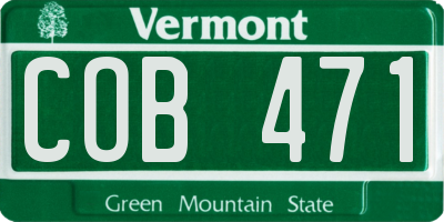 VT license plate COB471