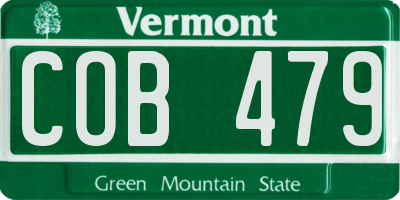 VT license plate COB479