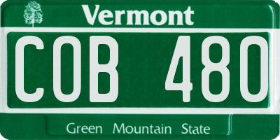 VT license plate COB480