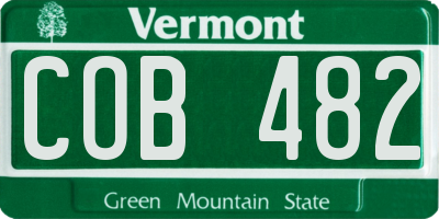 VT license plate COB482