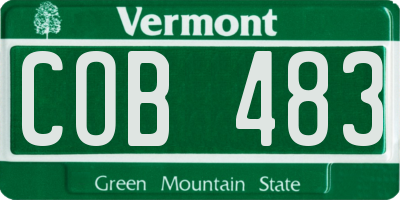 VT license plate COB483
