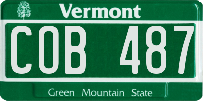 VT license plate COB487