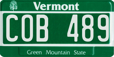 VT license plate COB489