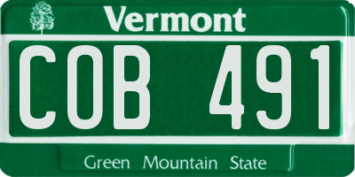 VT license plate COB491