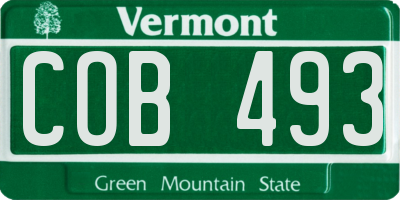 VT license plate COB493