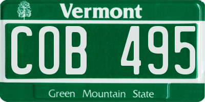 VT license plate COB495