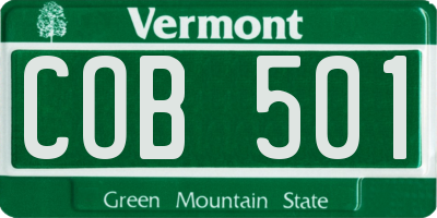 VT license plate COB501