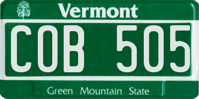 VT license plate COB505
