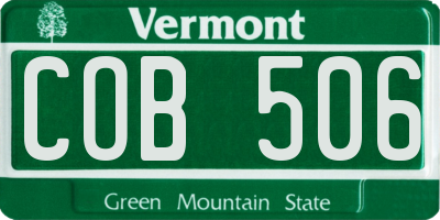 VT license plate COB506