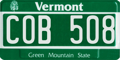 VT license plate COB508