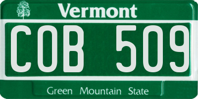 VT license plate COB509