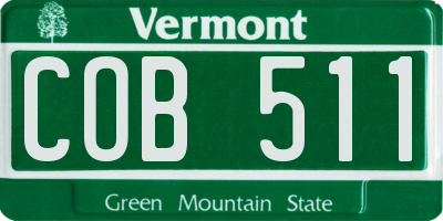 VT license plate COB511