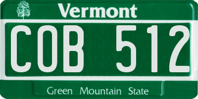 VT license plate COB512