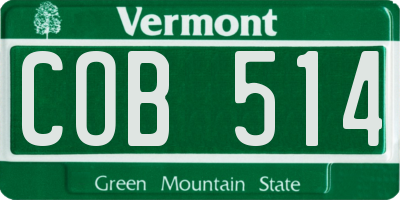 VT license plate COB514