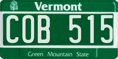 VT license plate COB515