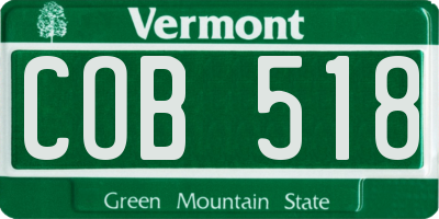 VT license plate COB518