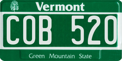 VT license plate COB520