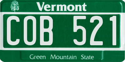 VT license plate COB521
