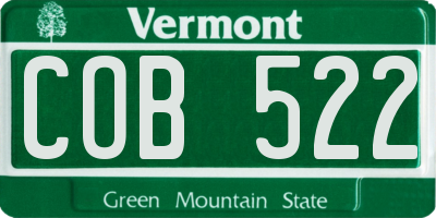 VT license plate COB522