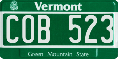VT license plate COB523