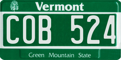 VT license plate COB524
