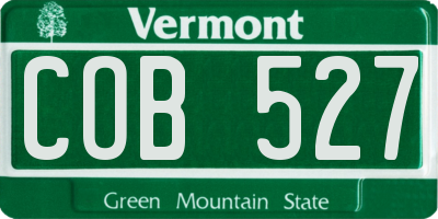 VT license plate COB527