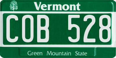 VT license plate COB528