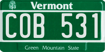 VT license plate COB531