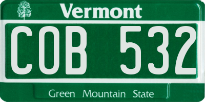 VT license plate COB532