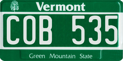 VT license plate COB535
