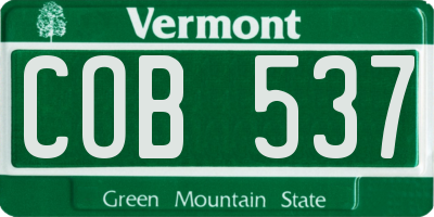 VT license plate COB537