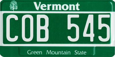 VT license plate COB545