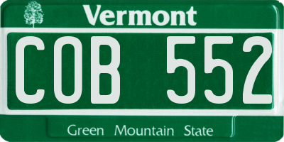 VT license plate COB552