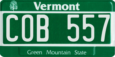 VT license plate COB557