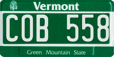 VT license plate COB558