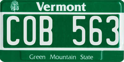 VT license plate COB563