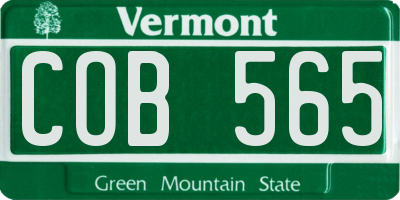 VT license plate COB565