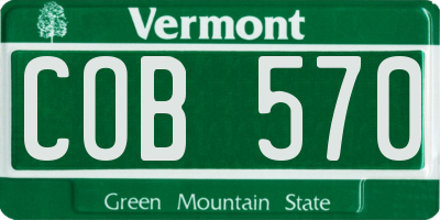 VT license plate COB570