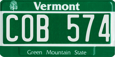 VT license plate COB574