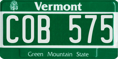 VT license plate COB575