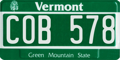 VT license plate COB578