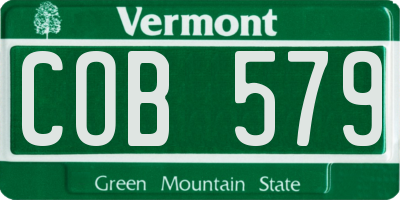 VT license plate COB579