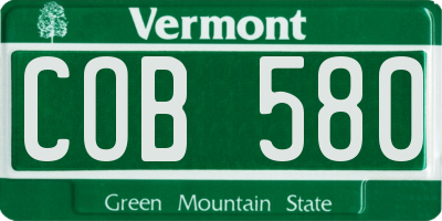 VT license plate COB580