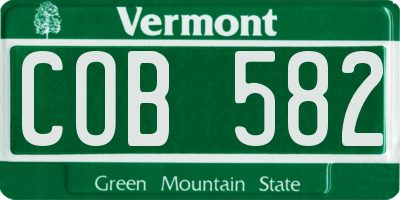 VT license plate COB582