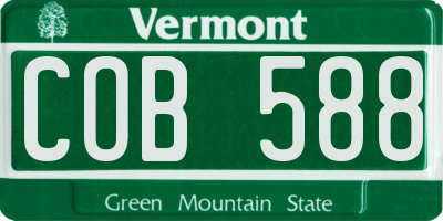 VT license plate COB588