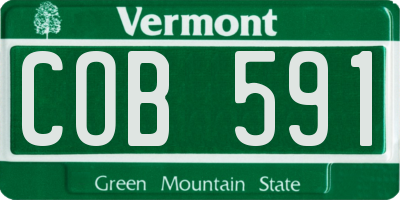 VT license plate COB591