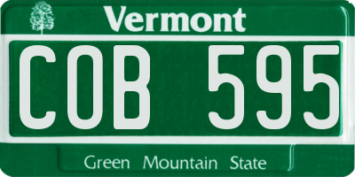 VT license plate COB595