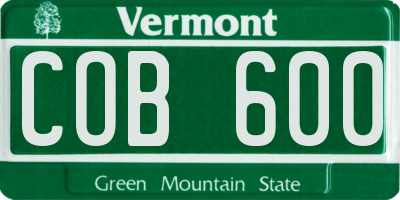 VT license plate COB600