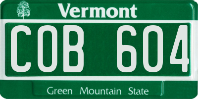 VT license plate COB604